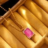 Hyacinth original design, Douyin Live Streaming bestseller, retro Hong Kong-style necklace, women's fashion and elegance, natural stone pendant collarbone chain details Picture